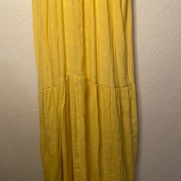 new Nine West long maxi boho yellow tie front tank halter peasant XL boho city - Picture 8 of 16
